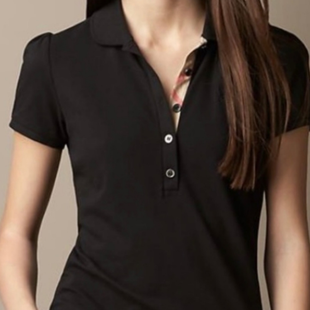Burberry Brit L Women's Short Sleeve Polo Shirt L Size Xs L Euc